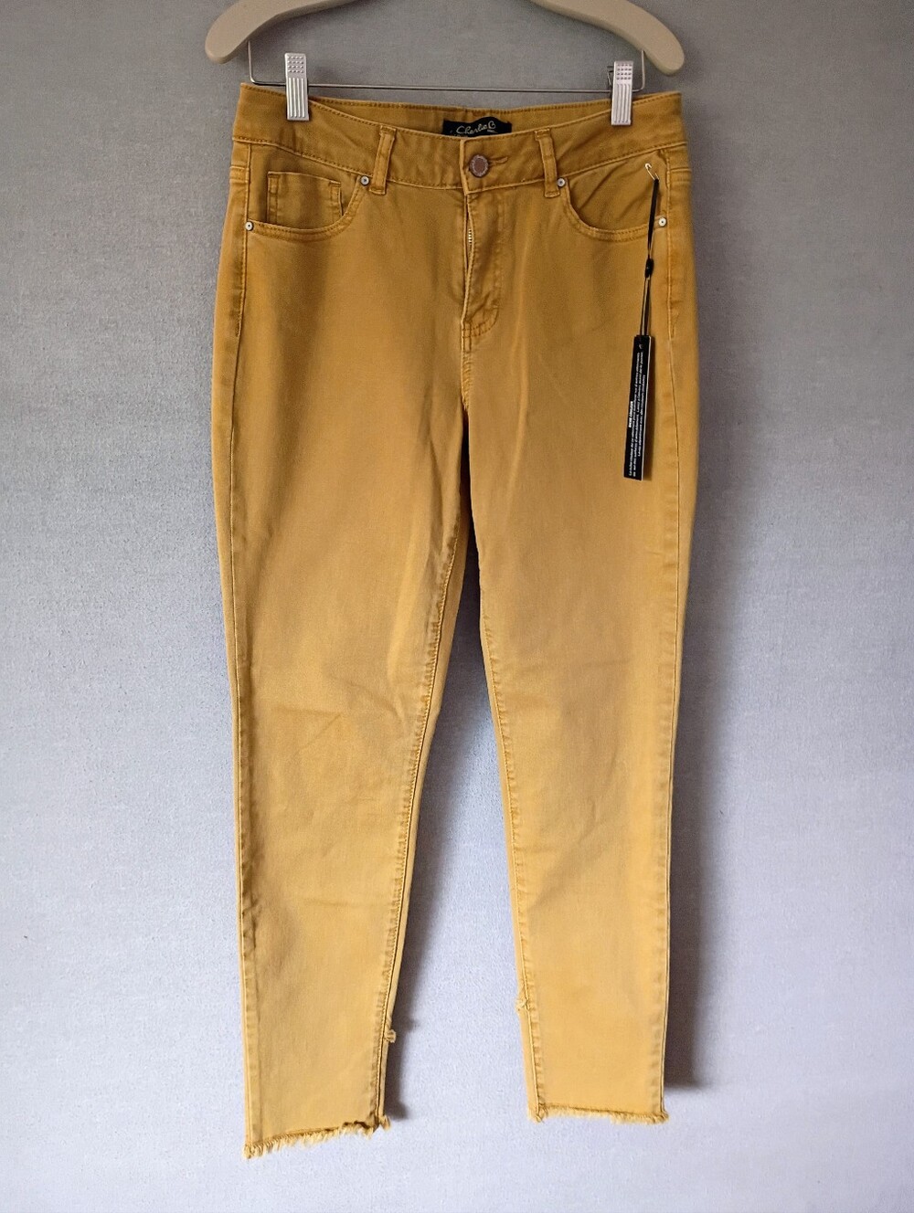 Charlie B Amber Twill Cross Fringe Hem Pants NWT Size 8